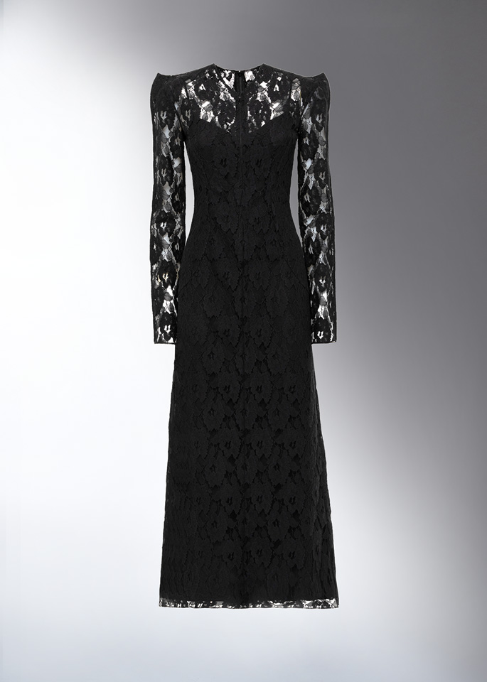 DEL CORE: SPIRE SHOULDER ZIPPER-UP LACE DRESS