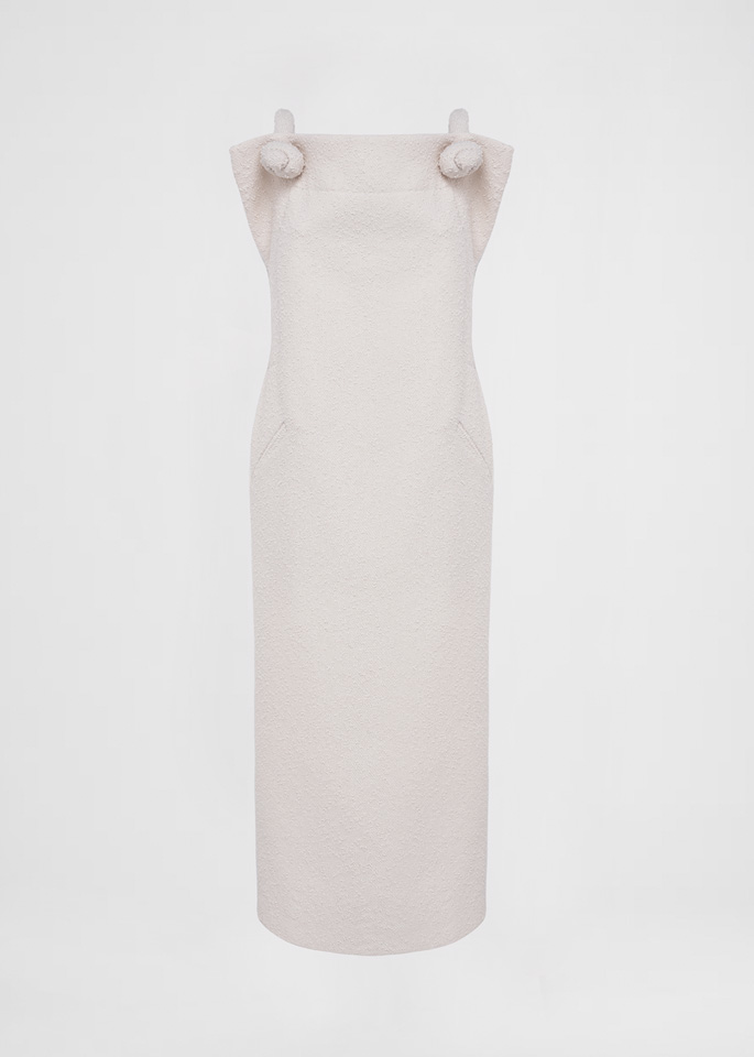 DEL CORE: MIDI DRESS WITH PADDED STRAPS AND OPEN BACK