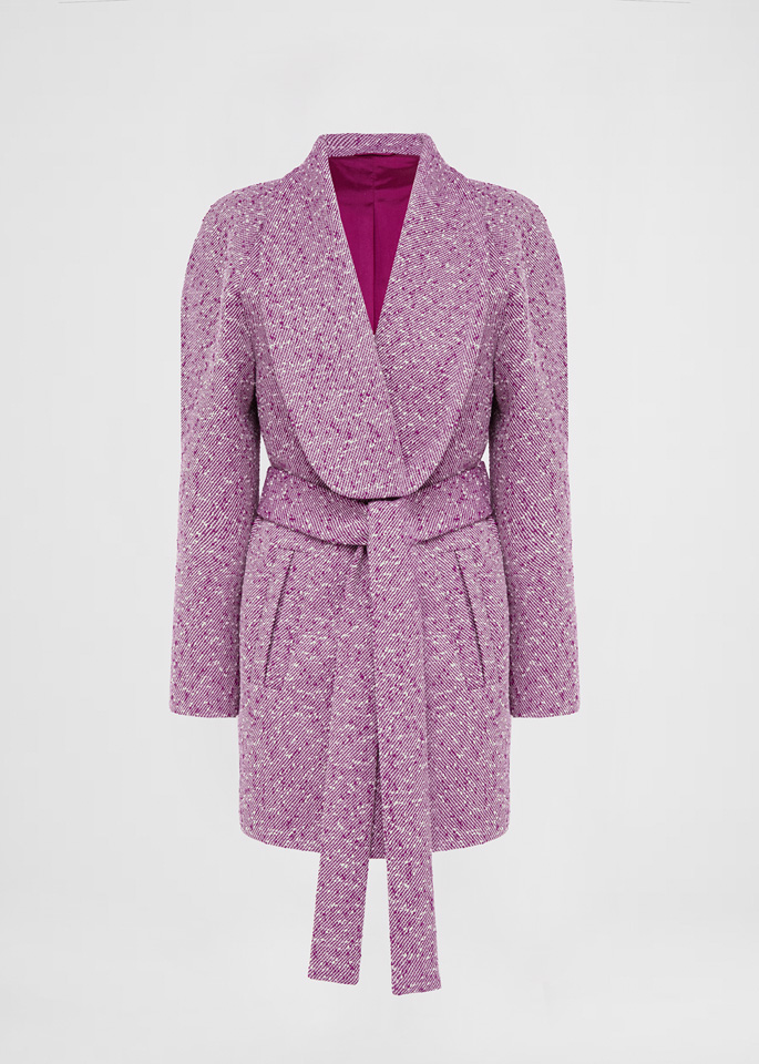 DEL CORE: STRONG SHOULDER COAT WITH SHAWL COLLAR