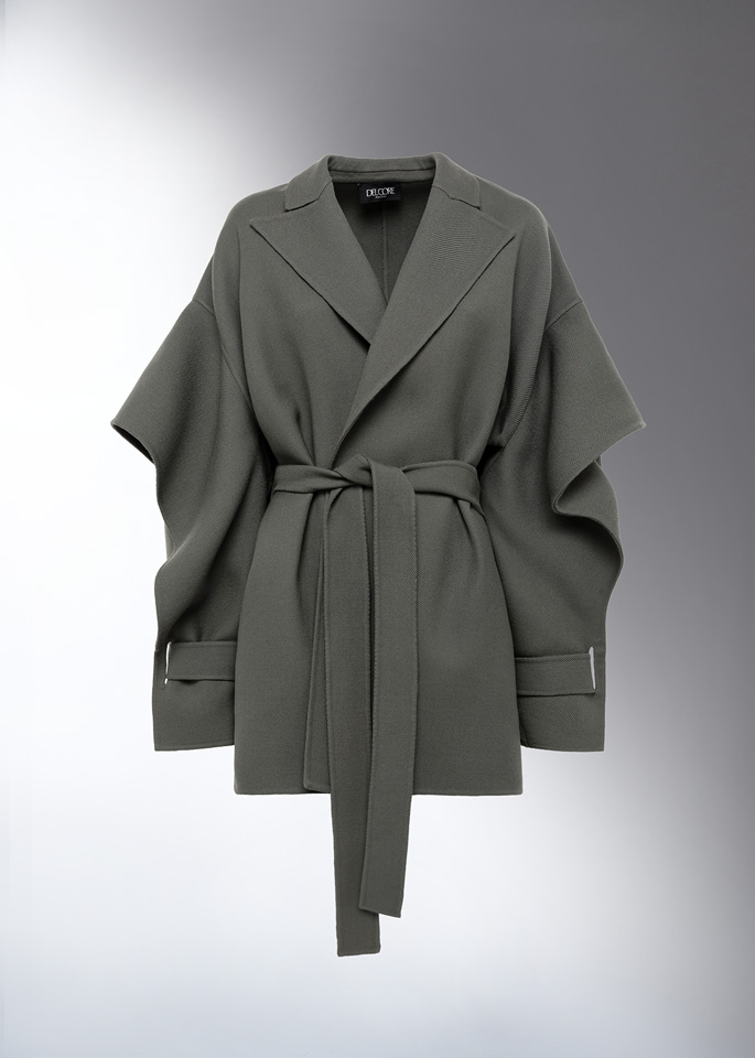 DEL CORE: WINGED CROMBIE COAT