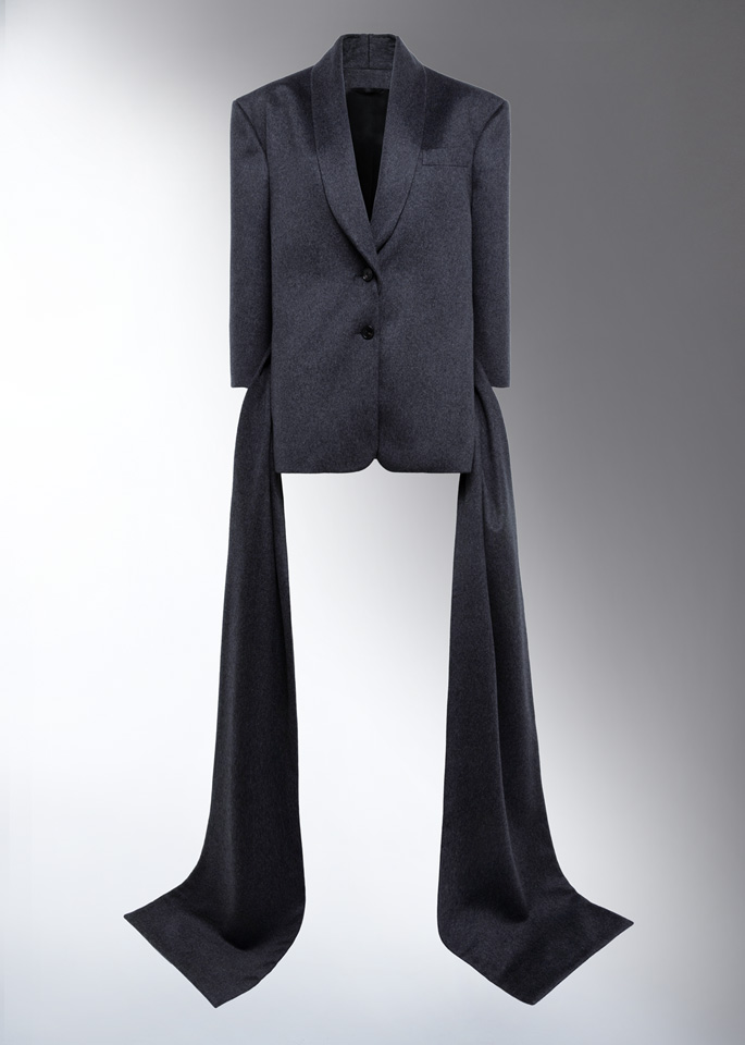 DEL CORE: BOXY JACKET WITH SHAWL COLLAR AND LONG SASH