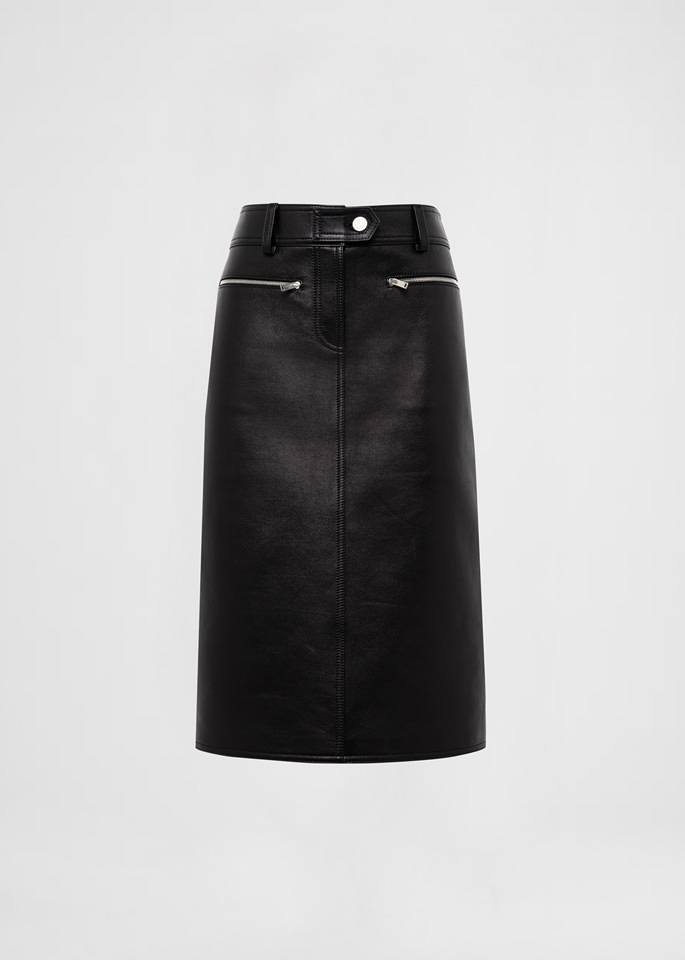 DEL CORE: PENCIL SKIRT IN LAMBSKIN PLONGE