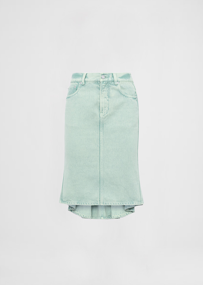 DEL CORE: FIVE POCKETS DENIM SKIRT WITH FISHTAIL DETAIL ON THE BACK