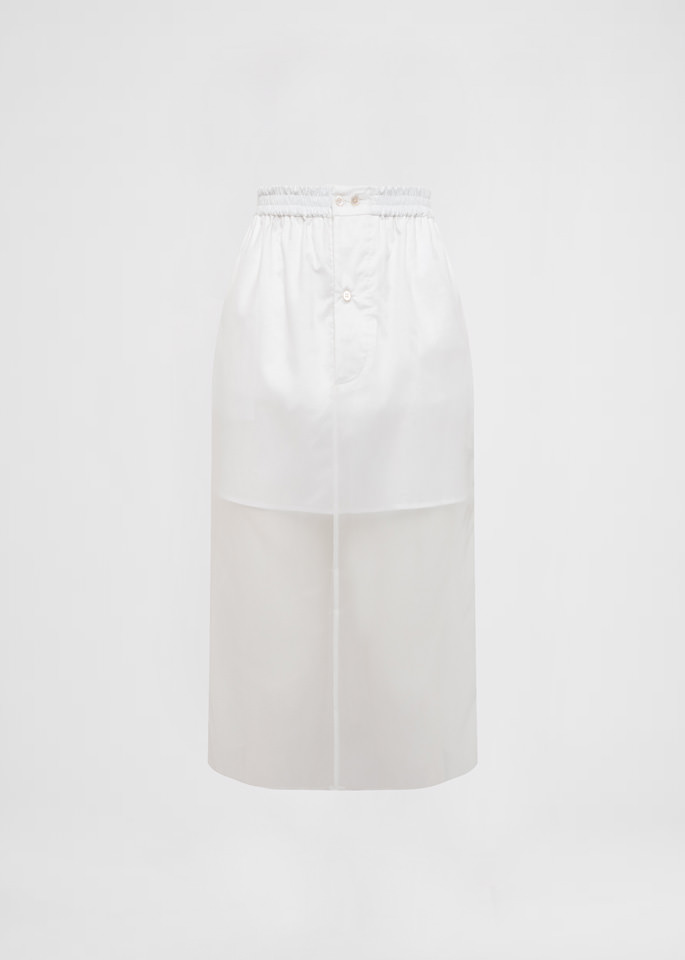 DEL CORE: JOGGER DOUBLE SKIRT IN NYLON ORGANZA WITH MINI SLIP SKIRT IN COTTON