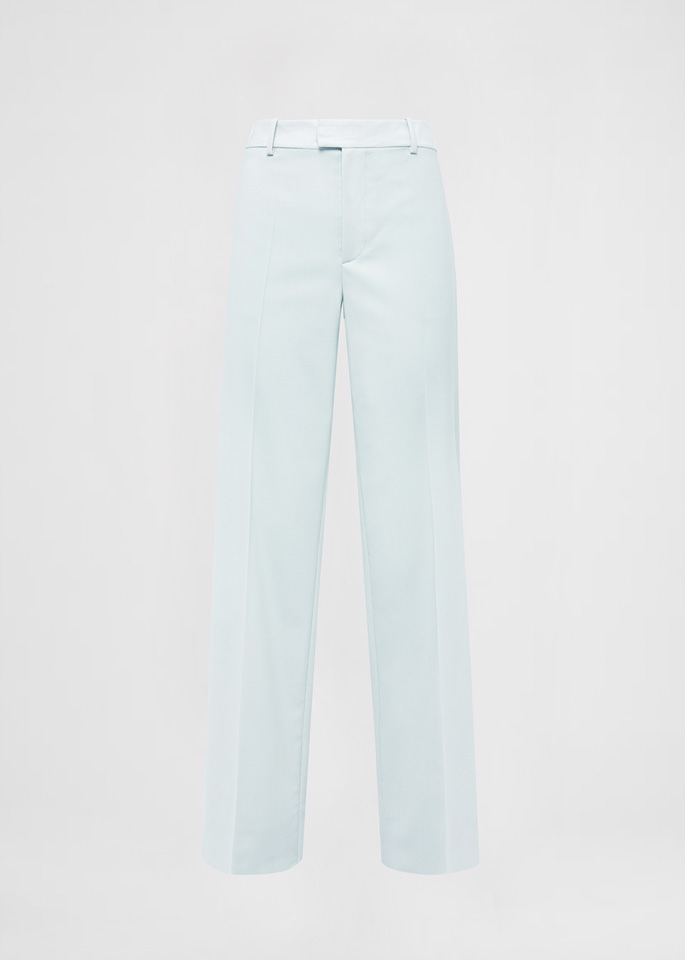 DEL CORE: LOW RISE STRETCH WOOL STRAIGHT LEG TROUSERS