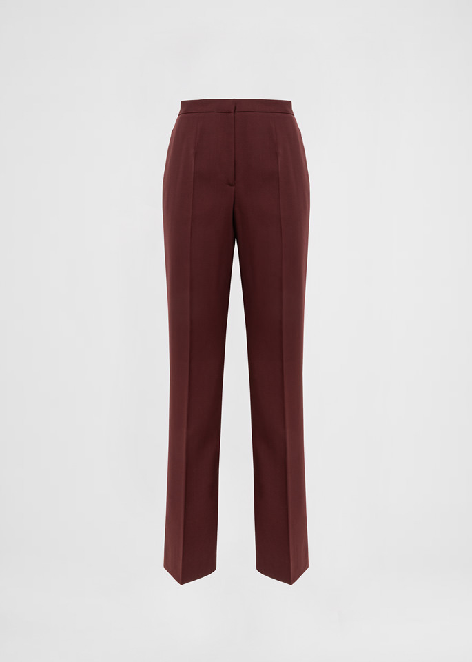 DEL CORE: HIGH WAISTED FLARE WOOL TROUSERS