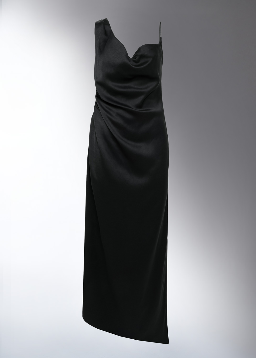 DEL CORE: DRAPED LONG SLIPDRESS