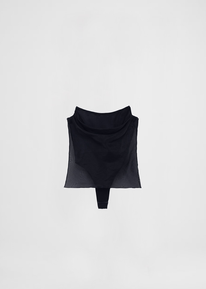 DEL CORE: BUSTIER DRAPED TOP WITH TOP STITCHED CORSET