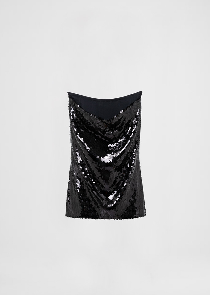 DEL CORE: BUSTIER CORSET SEQUIN TOP