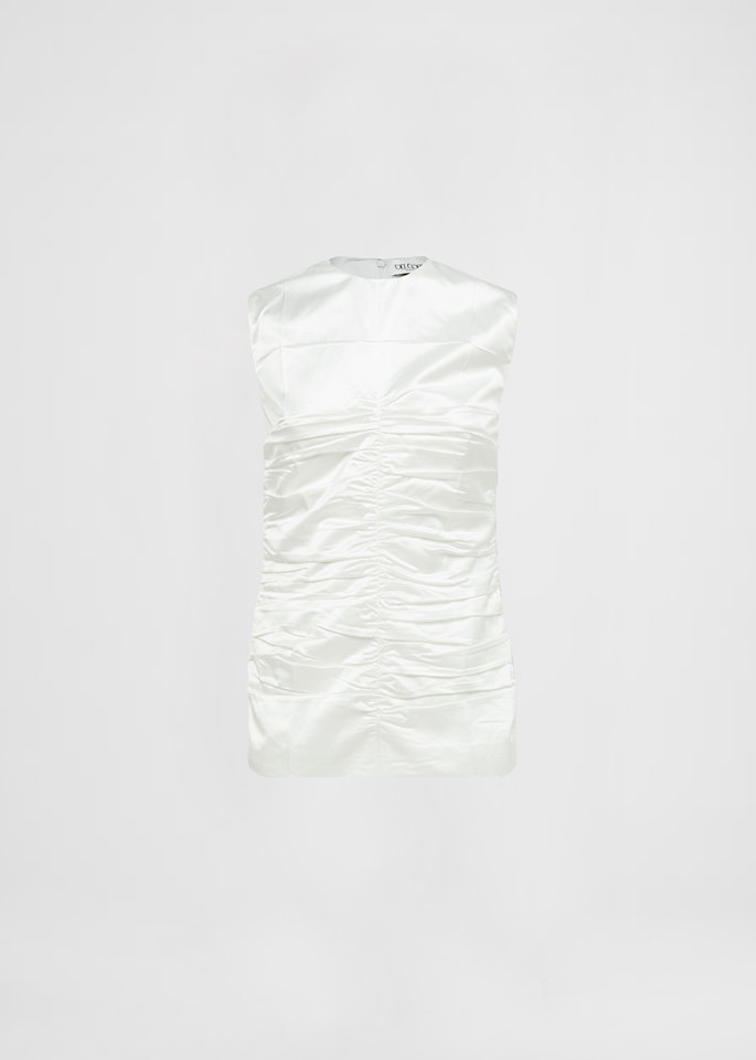 DEL CORE: SLEEVELESS TOP IN VISCOSE SATIN WITH PRESSED DRAPING EFFECT