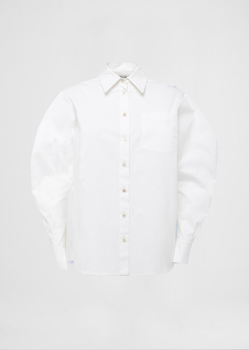 DEL CORE RELAXED STRETCH COTTON POPLIN FIT SHIRT WITH SCULPTED SLEEVE