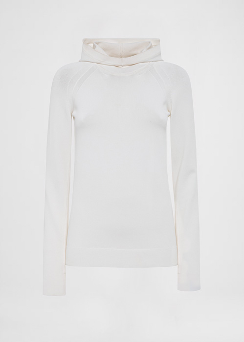 DEL CORE: LONG SLEEVE HOODY KNIT IN COOL VISCOSE RASATO