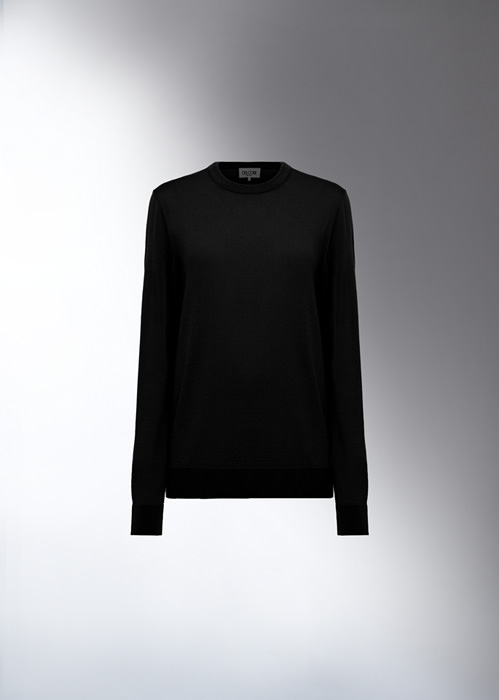 DEL CORE: WOOL CREWNECK WITH SPLIT ON THE SLEEVE