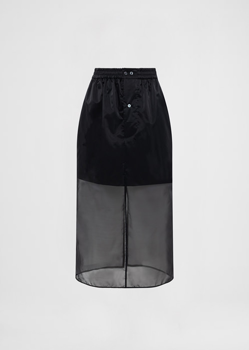 DEL CORE JOGGER DOUBLE SKIRT IN NYLON ORGANZA WITH MINI SLIP SKIRT IN COTTON