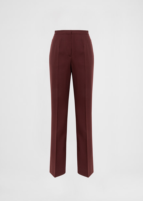 DEL CORE: HIGH WAISTED FLARE WOOL TROUSERS