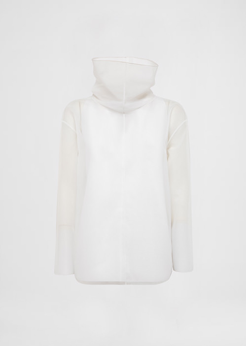 DEL CORE LONGSLEEVE HIGH NECK NYLON ORGANZA TOP