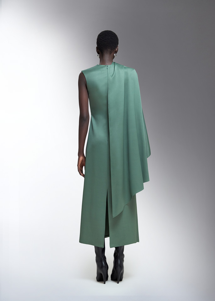 DEL CORE: SLEEVELESS SCARF LONG DRESS