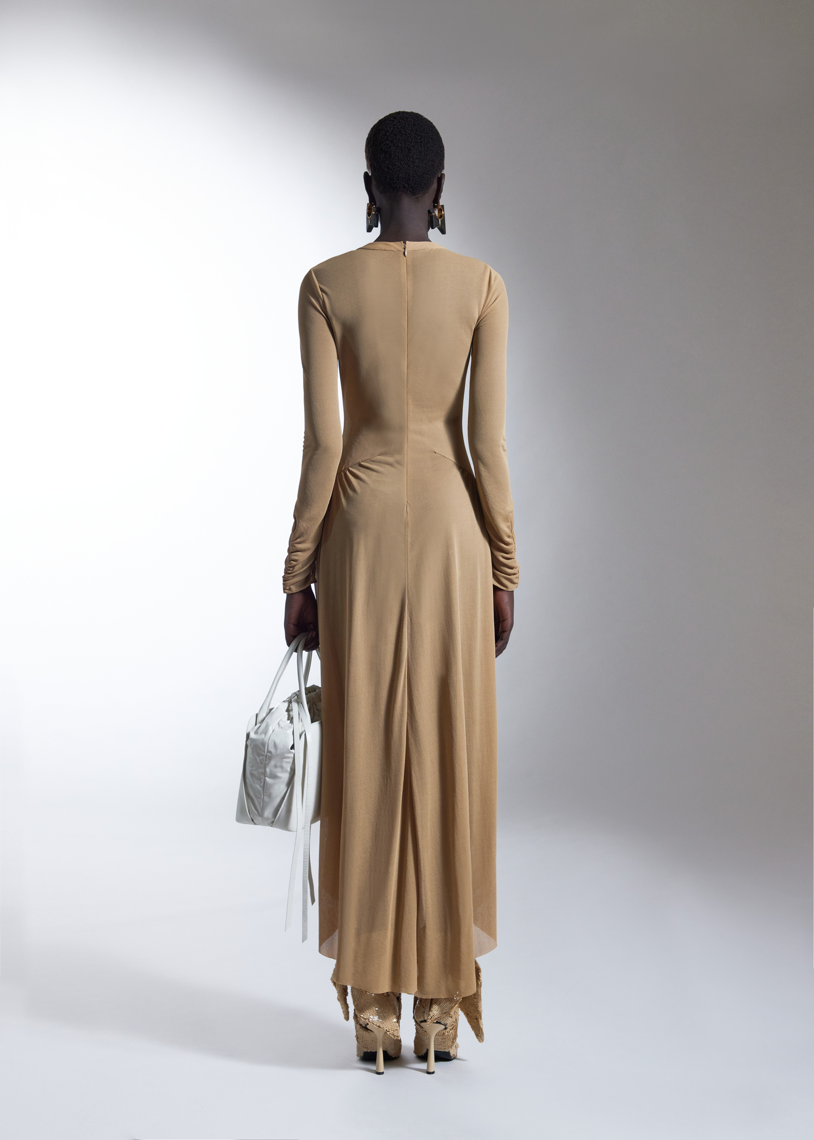 KEYHOLE DRAPED LONG DRESS DEL CORE